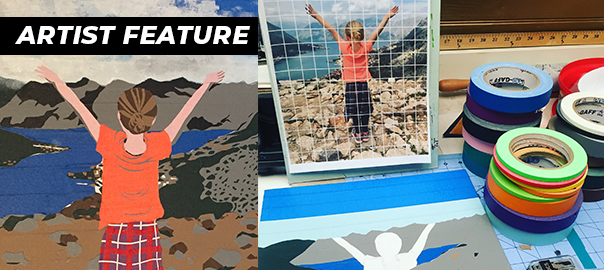 Painted Tape Art Portraits by Sybil Taunton