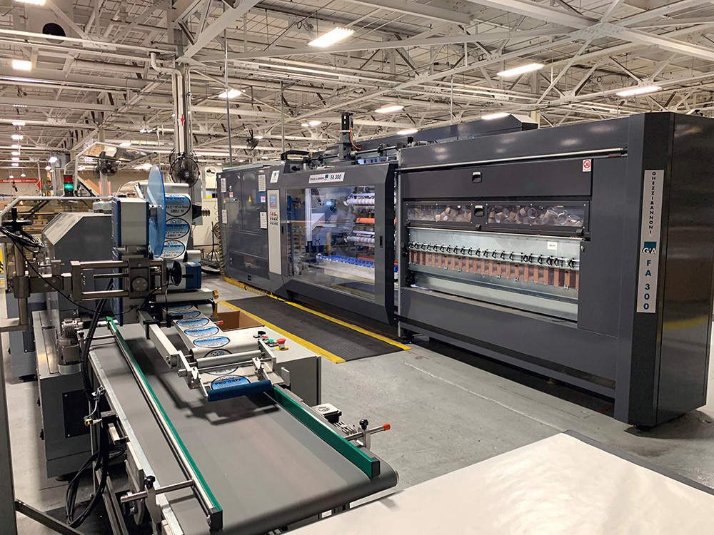 FA300 Wide Web Slitter holds wider jumbo rolls and has faster cycle times which mean increased output combined with packaging automation and a programmable recipes all allow us to service our customers at a very high level